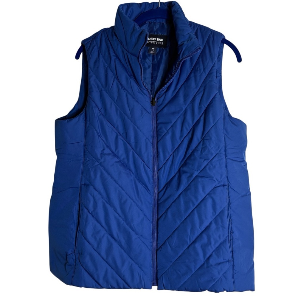 LANDS’ END Vibrant Blue Outerwear Puffer Vest in Size Medium (10-12) — WOW!!! - Picture 3 of 10